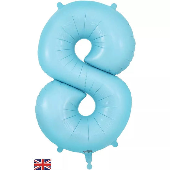Oaktree Foil Balloon Matte Blue 34" Number 8