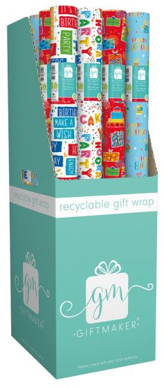 IG Design Group 50 Pack Rollwrap Happy Birthday 3M