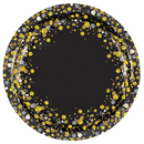 Oaktree Sparkling Fizz Black 9" Plates 8pk