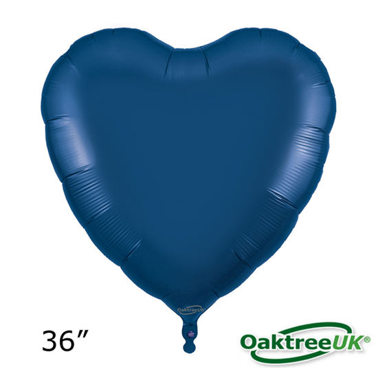 Oaktree Foil Balloon Navy Blue Heart 36"
