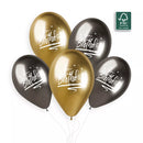 Gemar Birthday Gold/Grey 13" Latex Balloons 6pk