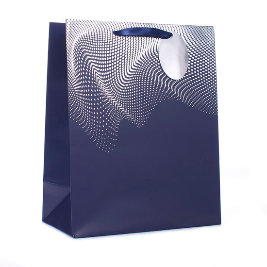 Tiger Feet Gift Bag Navy Swirl Large 6pk