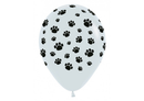 Sempertex Paw Prints White 12" Latex 25pk