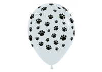 Sempertex Paw Prints White 12" Latex 25pk