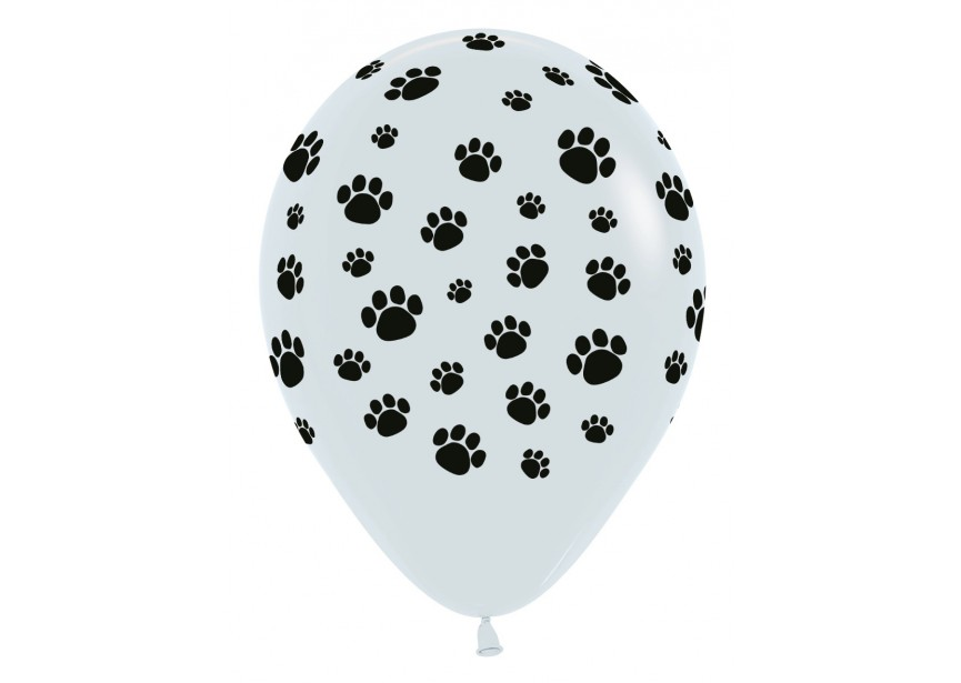 Sempertex Paw Prints White 12" Latex 25pk