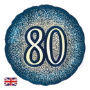 Oaktree Age 80 Navy & Gold 18" Foil Balloon