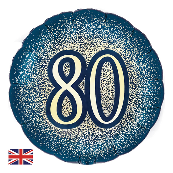 Oaktree Age 80 Navy & Gold 18" Foil Balloon