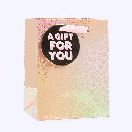 Gift Bag For You Leopard Print Small 6pk