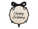 PartyDeco 18-inch foil balloon with "Happy Birthday" design, shiny gold finish, perfect for birthday celebrations.