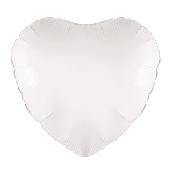 Oaktree Foil Balloon White Heart 18"