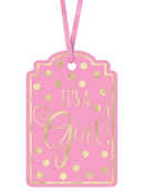 Amscan 25 Pack Gift Tags It's A Girl Pink