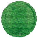 Forest green sequins foil balloon, 18-inch round party balloon by Amscan with shiny, reflective surface and festive design.