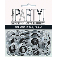 Black Glitz 16th Birthday Foil Confetti 14g