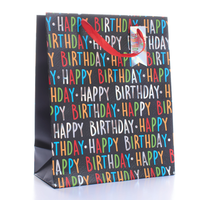 Gift Bag Birthday Text Generic Medium 6pk