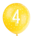 Unique 4th Birthday Pearl 12" Latex Balloons 5pk