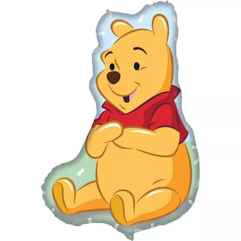 Procos Winnie The Pooh 40-inch foil balloon featuring a colorful illustration of Winnie the Pooh character.