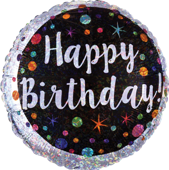 Anagram Birthday Polka Dot 18" Round Foil Balloon