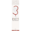 Unique Party Candle Sparkler Number 3 Rose Gold 7