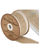 Eleganza Ribbon Hessian Woven Lace Edge 5yds
