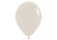 Sempertex Pastel Dusk Cream 12-inch latex balloons, 12-pack, perfect for decorating events with soft pastel colors.