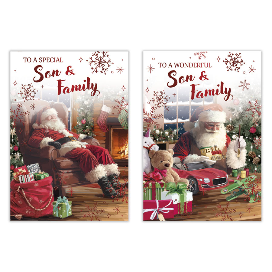 Poppyhill 12 Pack Cards C50 Christmas Son & Family