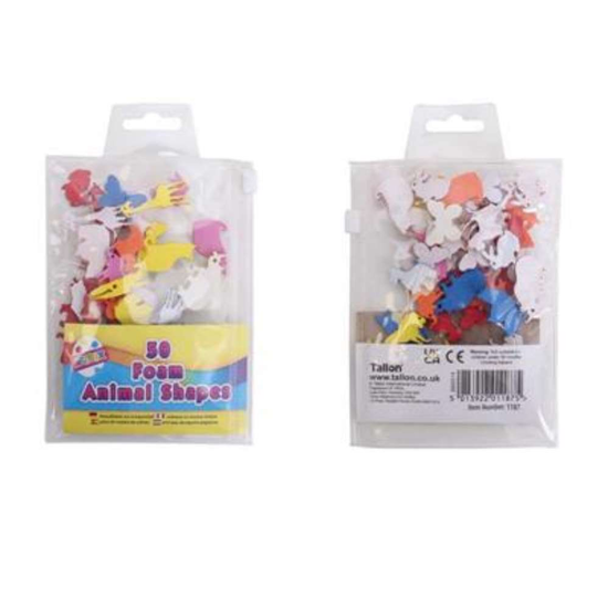 50 Animal Foam Shapes Assorted