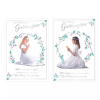 Poppyhill C50 Communion Goddaughter greeting cards, 12-pack, featuring elegant religious designs and heartfelt messages.