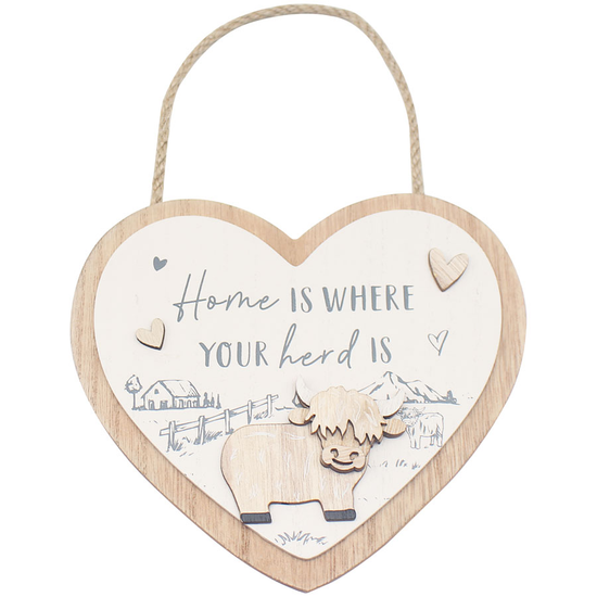 Highland Cow Plaque Home