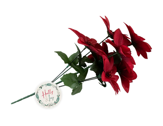 Gem Imports Poinsettia Spray Glittered 45cm