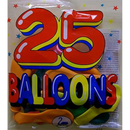 25 Latex Balloons 8" Classic Assorted