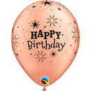 Qualatex Birthday Rose Gold 11" Latex Balloon 25pk