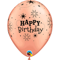 Qualatex Birthday Rose Gold 11" Latex Balloon 25pk