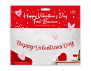 Letter banner reading "Happy Valentine’s Day" in red and white letters, 1.5M long, from Gem Imports, displayed hanging for celebration.