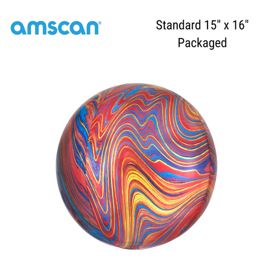 Multi Coloured Marblez Orbz 15" Foil Balloon