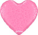 Prima Foil Balloon Leopard Print Pink Heart 18