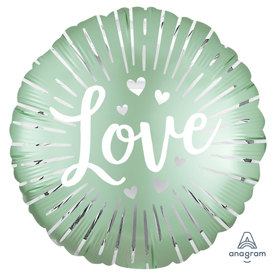 Satin Love Burst Mint 18" Foil Balloon