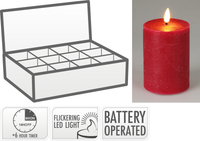 Koopman Candle LED With Timer Red 75x100mm