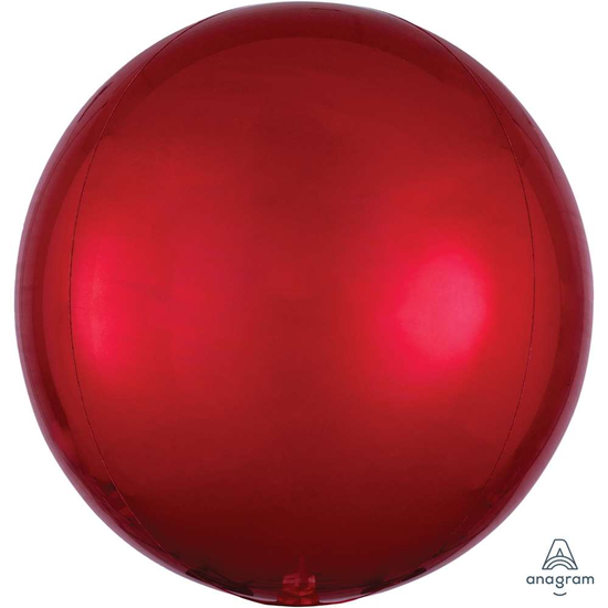 Anagram Orbz Red 15" Foil Balloon Packaged