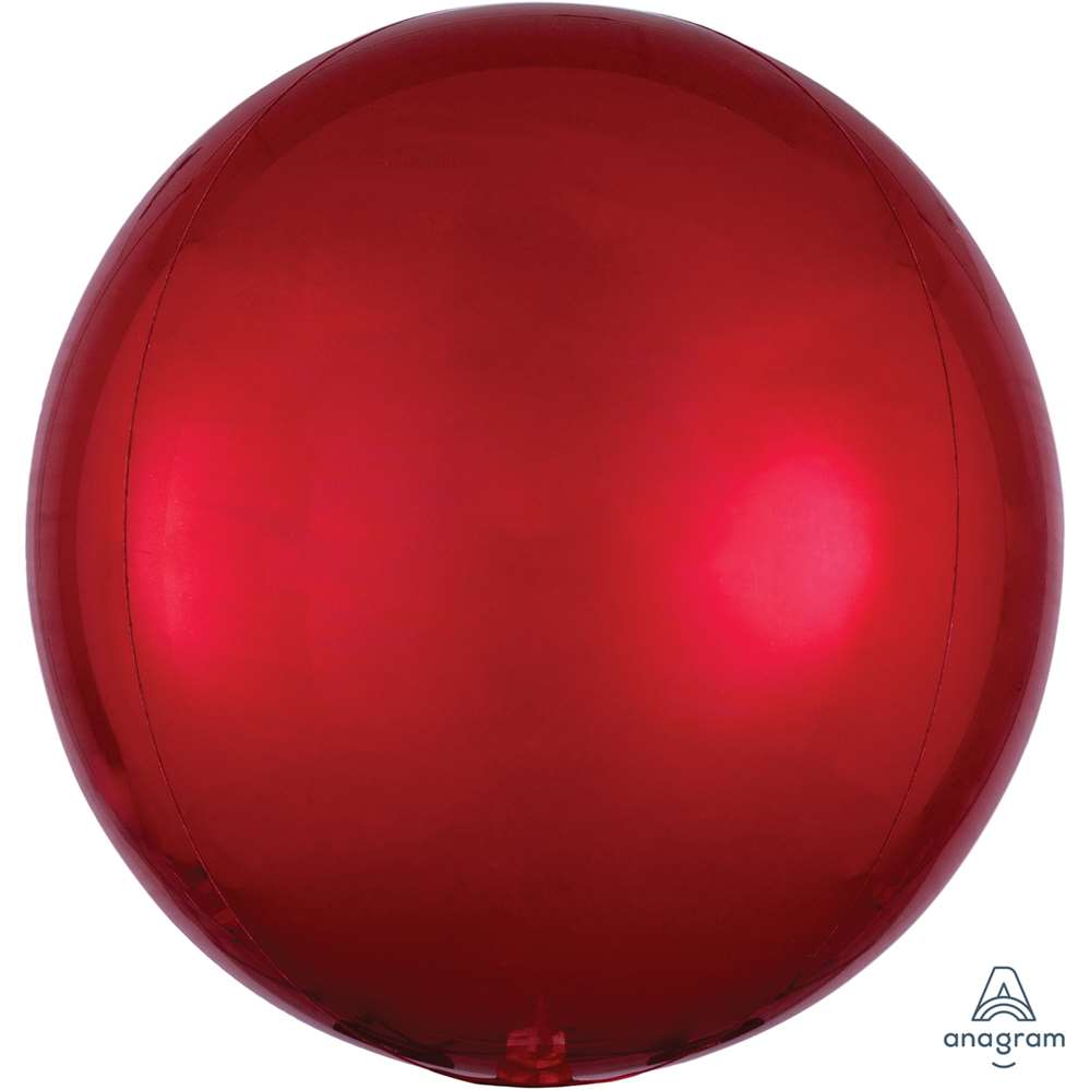 Anagram Orbz Red 15" Foil Balloon Packaged