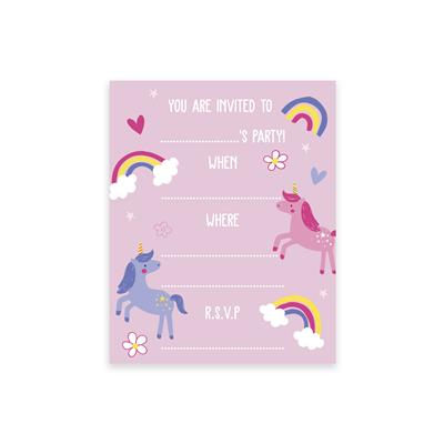 20pk Party Invites Unicorn BD