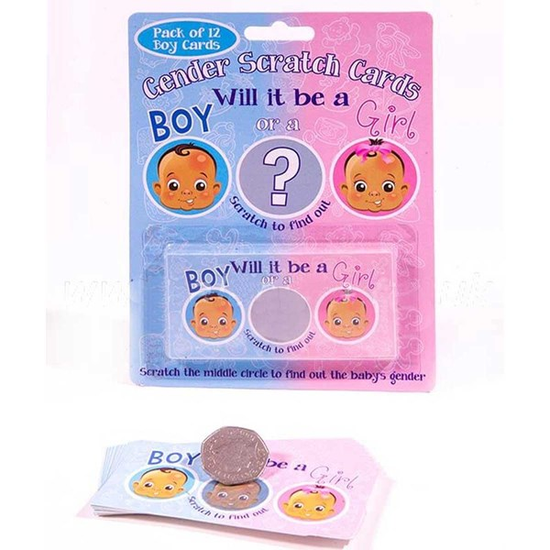 Alandra 12 Pack Gender Reveal Scratch Cards Boy