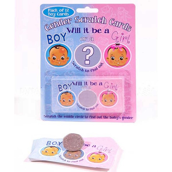 Alandra 12 Pack Gender Reveal Scratch Cards Boy