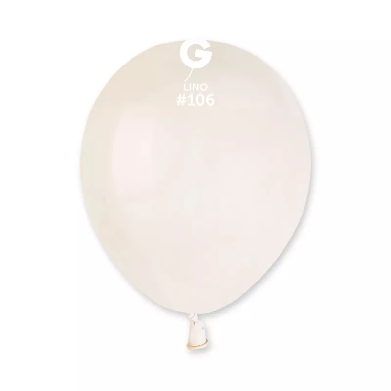Set of 50 Gemar latex balloons in linen finish, 5-inch size, for decorative balloon displays and celebrations.