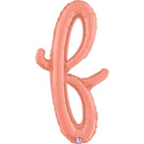 Grabo Foil Balloon Rose Gold Script 14" Letter F