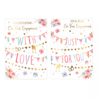 Poppyhill 12-pack C50 engagement cards featuring elegant floral designs and high-quality cardstock for special occasions