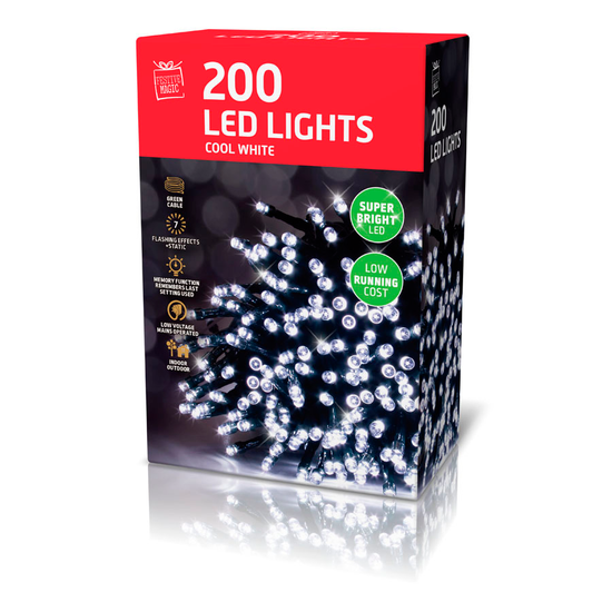 Uncle Bills 200 Pack LED Lights White