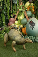PartyDeco Jurassic World Stegosaurus 44-inch foil balloon featuring a colorful dinosaur design on shiny foil surface.