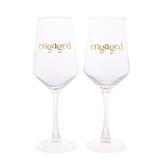 Widdop Set of 2 Wine Glasses Confetti Engaged