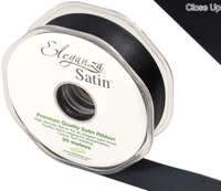 Eleganza Satin Ribbon Black 25mm x 20m