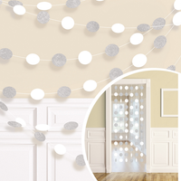 White Glitter String Decoration 2.13M